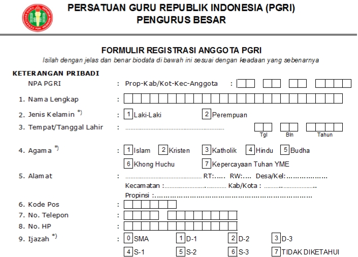 Pendaftaran PGRI Kota Jakarta Barat - Persatuan Guru Republik Indonesia Cabang Kota Jakarta Barat